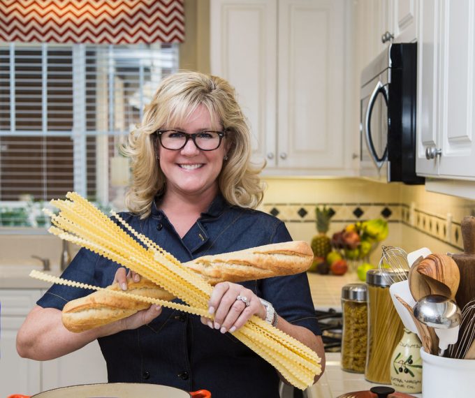 Lisa Hatfield from Delicious Table in her kitchen.