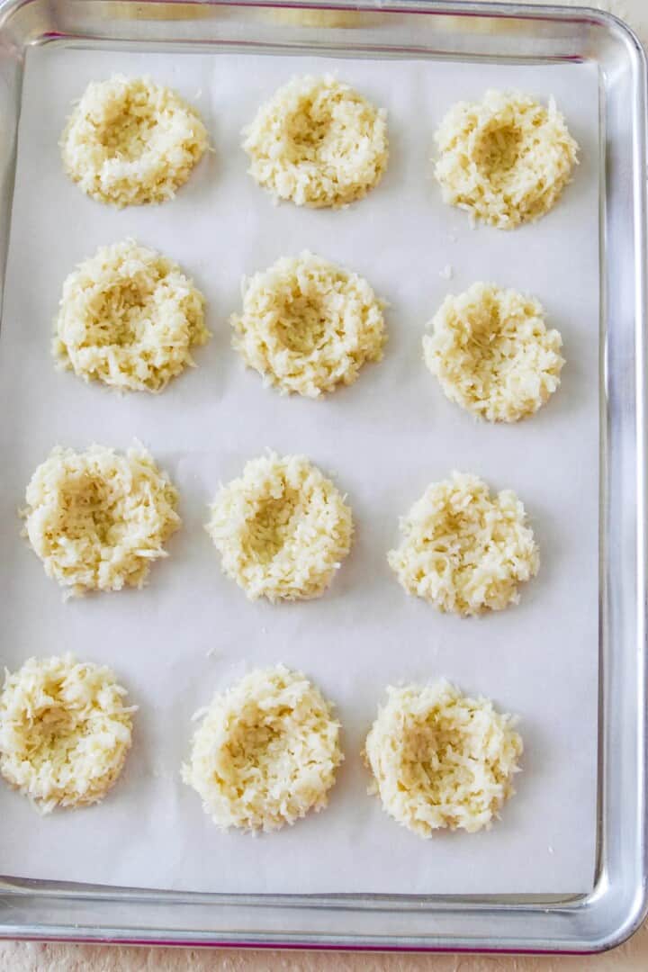 Easter Coconut Macaroons (aka Birds Nest Cookies) Delicious Table