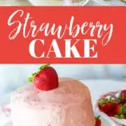 An ad for a real fresh Strawberry Cake recipe.