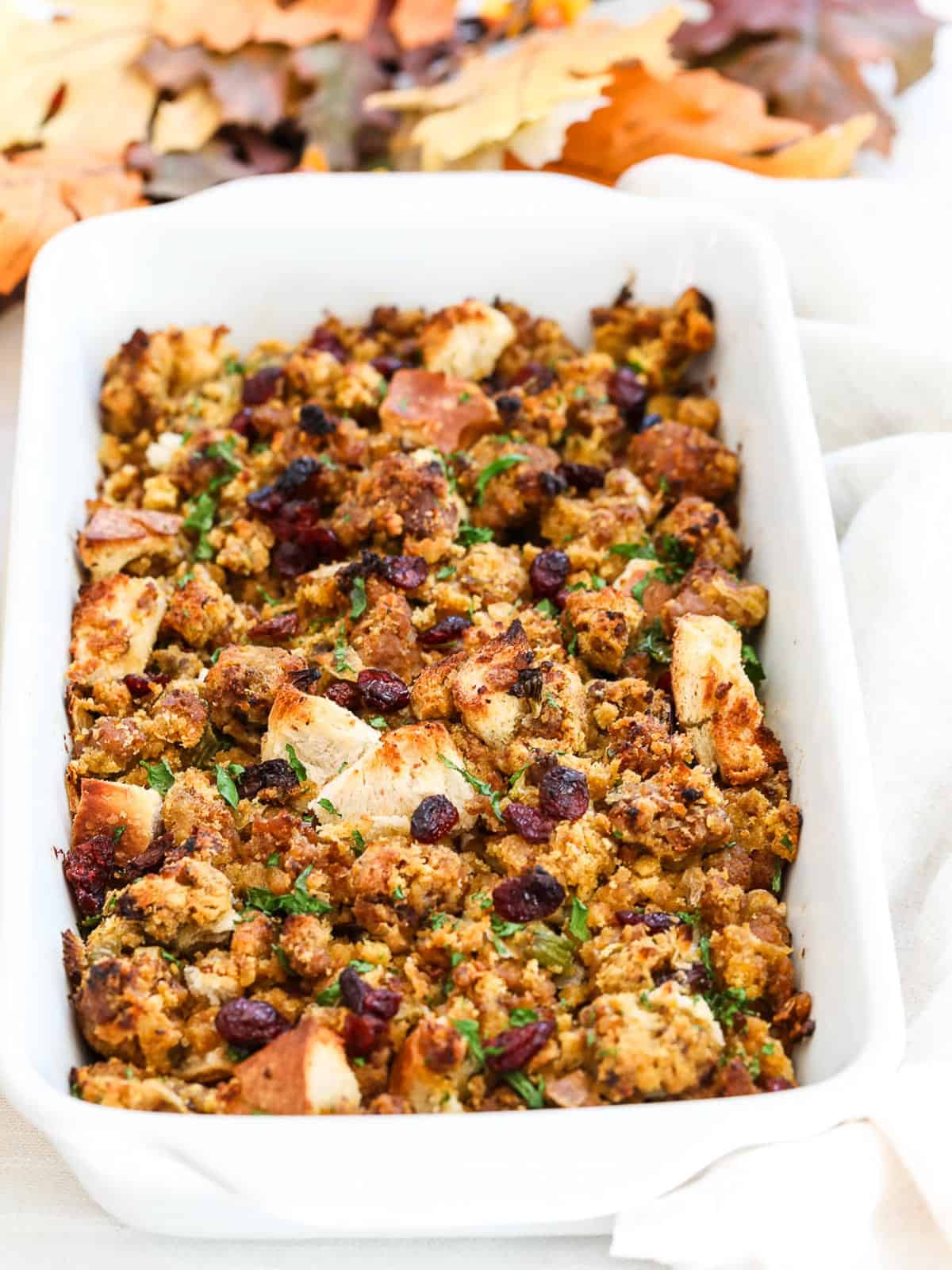 Cornbread Dressing with Sausage & Toasted Pecans