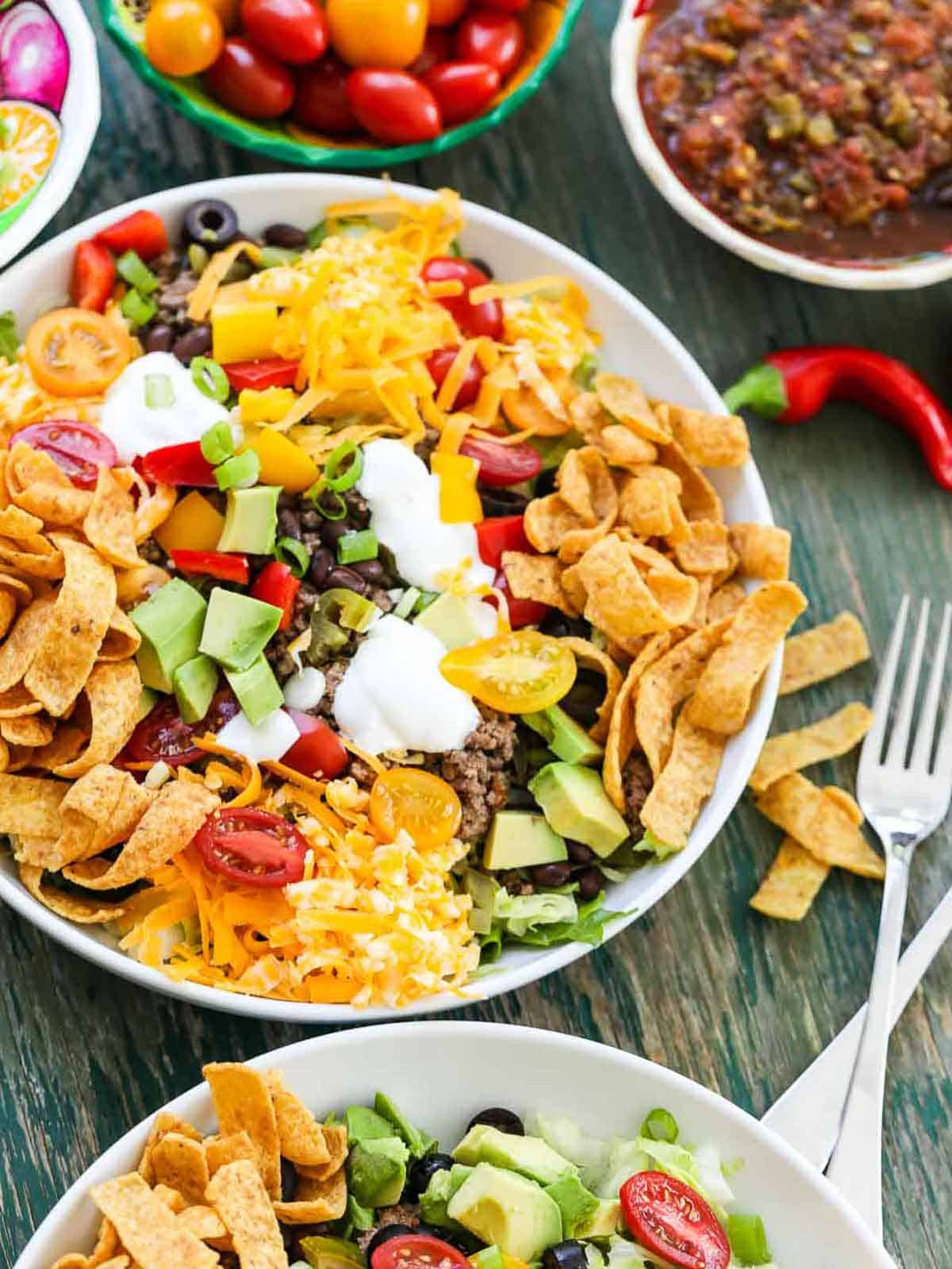 Easy Mexican Taco Salad Recipe - Delicious Table