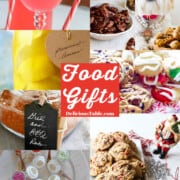 A graphic of different food gifts including cookies, BBQ Rub, flavored salts, and nuts.