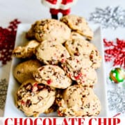 An ad to make chocolate chip peppermint cookies for the holidays.