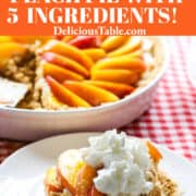 An ad for fresh peach pie a no bake recipe.