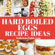Pictures of hard boiled eggs recipe ideas from deviled eggs to salads.