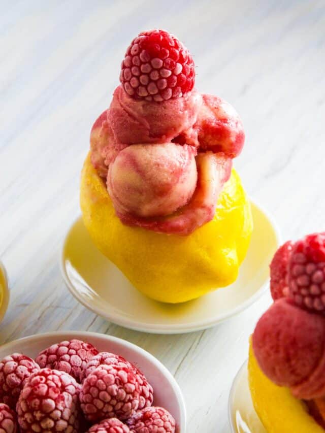 Lemon Sour Raspberry Raspberry Lemon Sorbet Recipe (Nice Cream) | Delicious Table