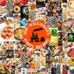 Dozens of pictures of 200 Halloween recipes including adult drinks, appetizers, treats, snacks, desserts for kids and families all with a Halloween theme.
