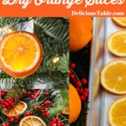 Showing how to make homemade dried orange slices on a sheet pan for holiday decorations.