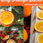 Showing how to make homemade dried orange slices on a sheet pan for holiday decorations.