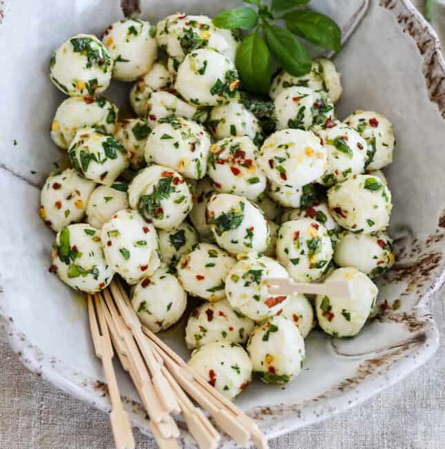 Marinated Mozzarella Balls Recipe - Delicious Table