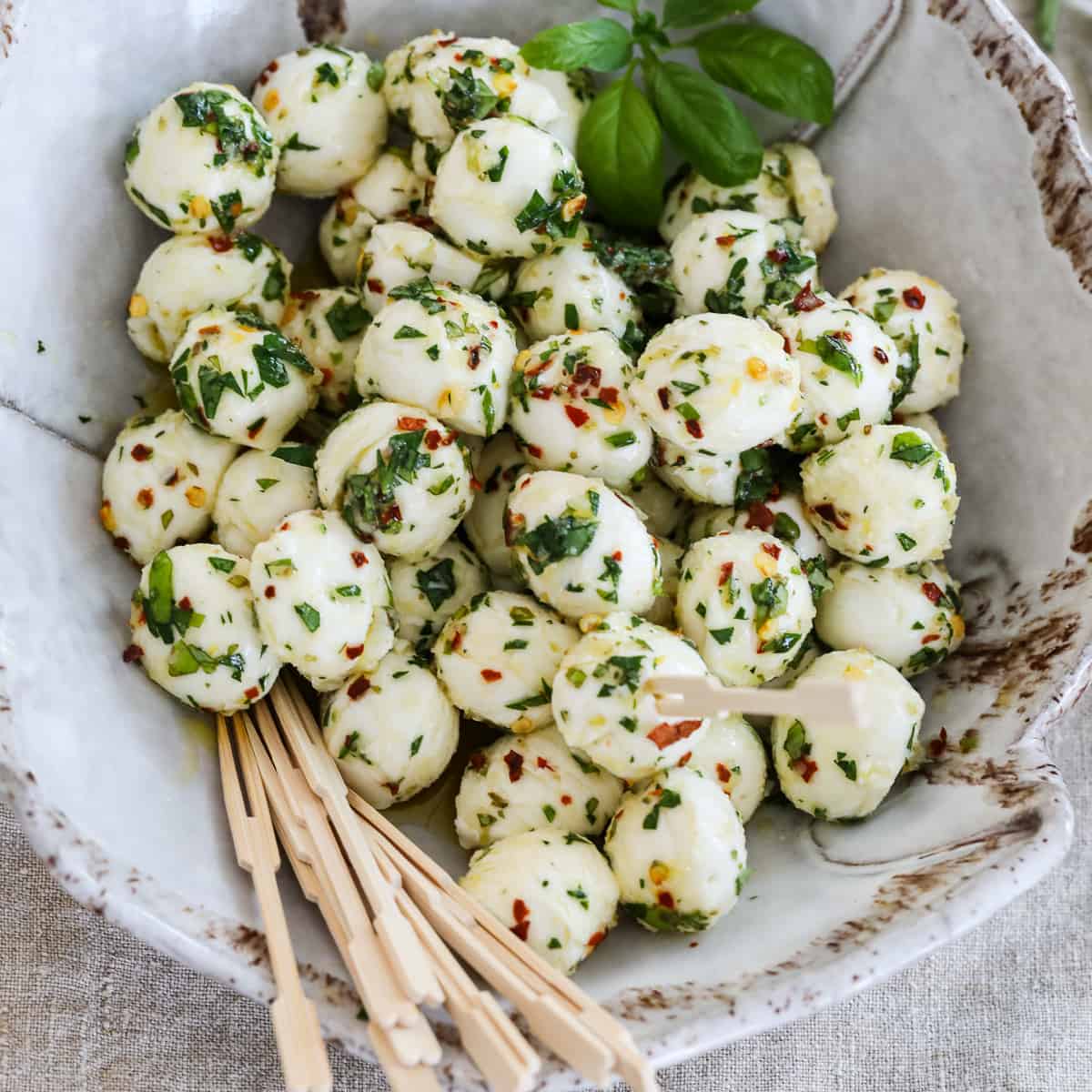 Marinated sales mozzarella balls