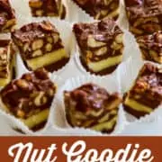 Mini Nut Goodie candy in white paper cups.