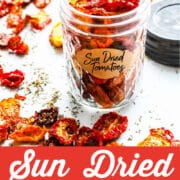 Sun dried tomatoes stacked into a jar to use in recipes